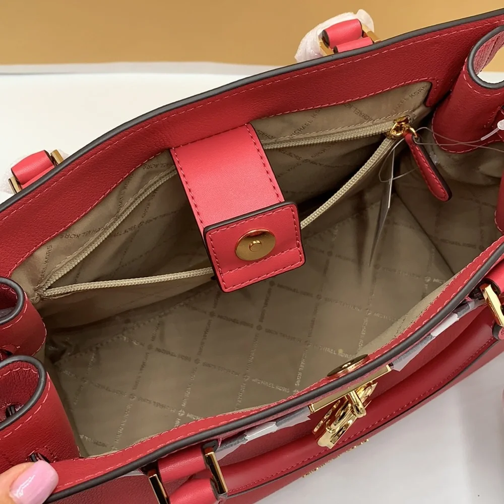 MICHAEL KORS HAMILTON MEDIUM SATCHEL   COLOR: LIGHT BERRY SHERBET  NWT - Picture 12 of 14